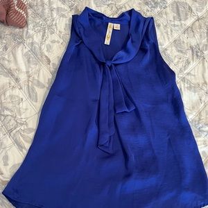 Deep blue sleeveless blouse, size small